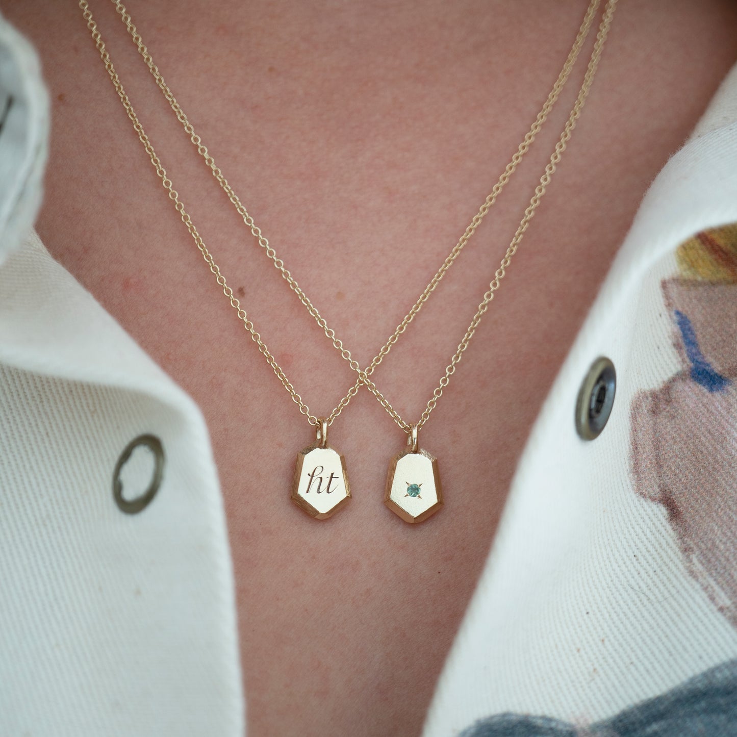 Faceted Tag Mini Pendant