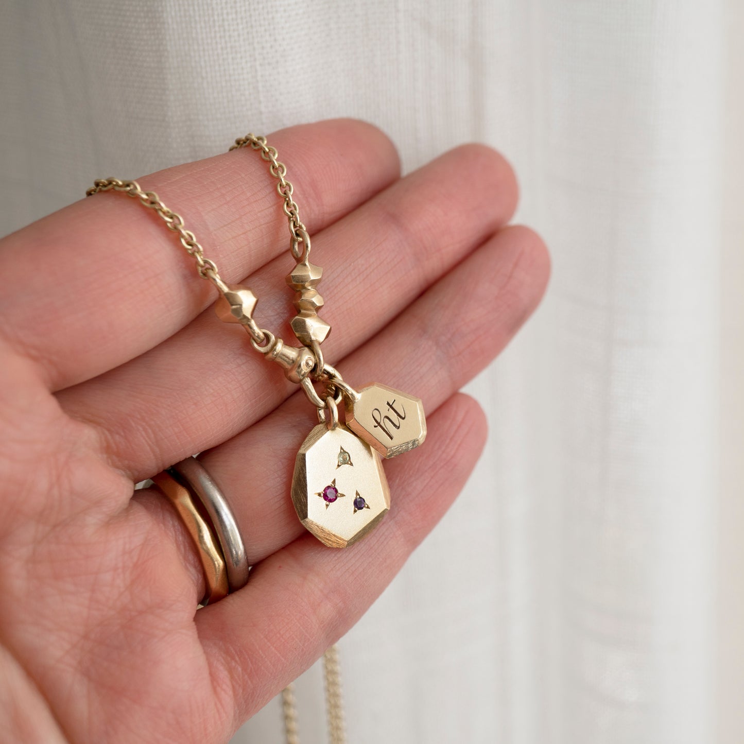 Faceted Tag Mini Pendant