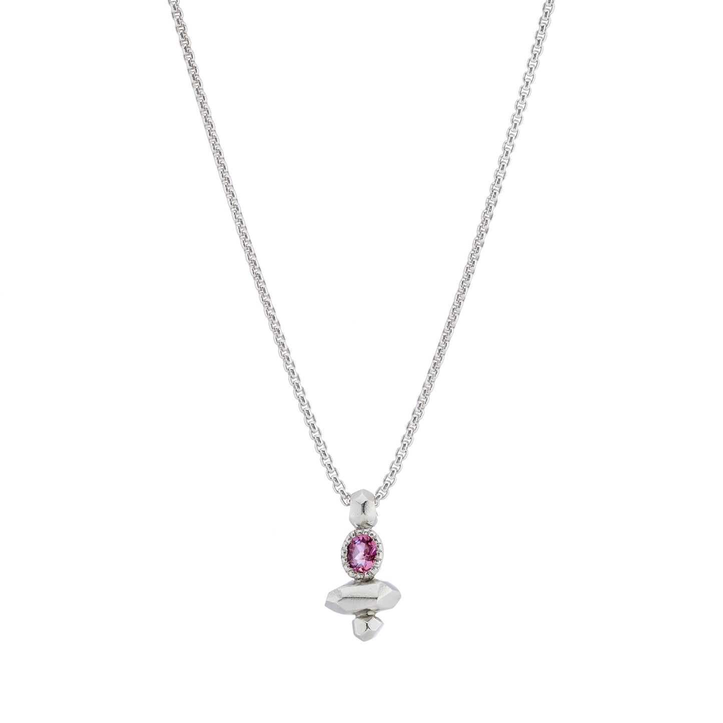 Gea Column Necklace - Pink Tourmaline