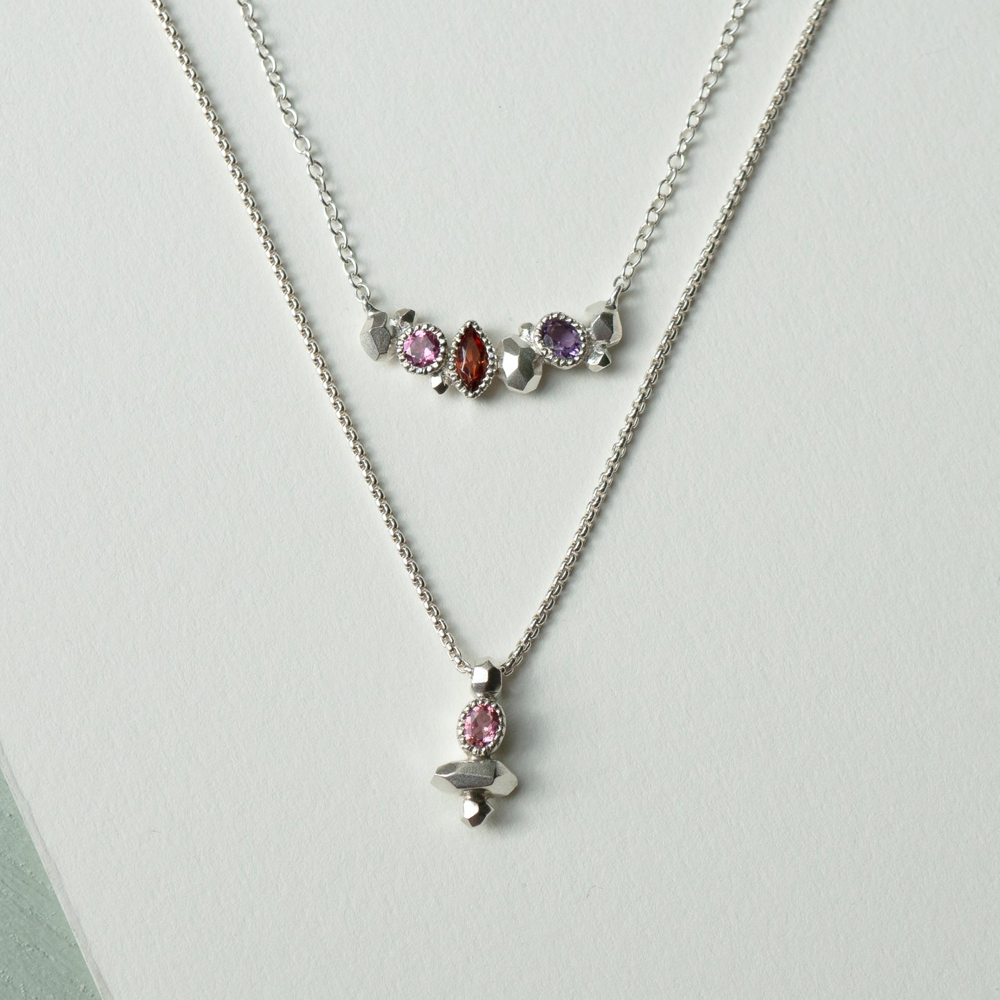Gea Column Necklace - Pink Tourmaline