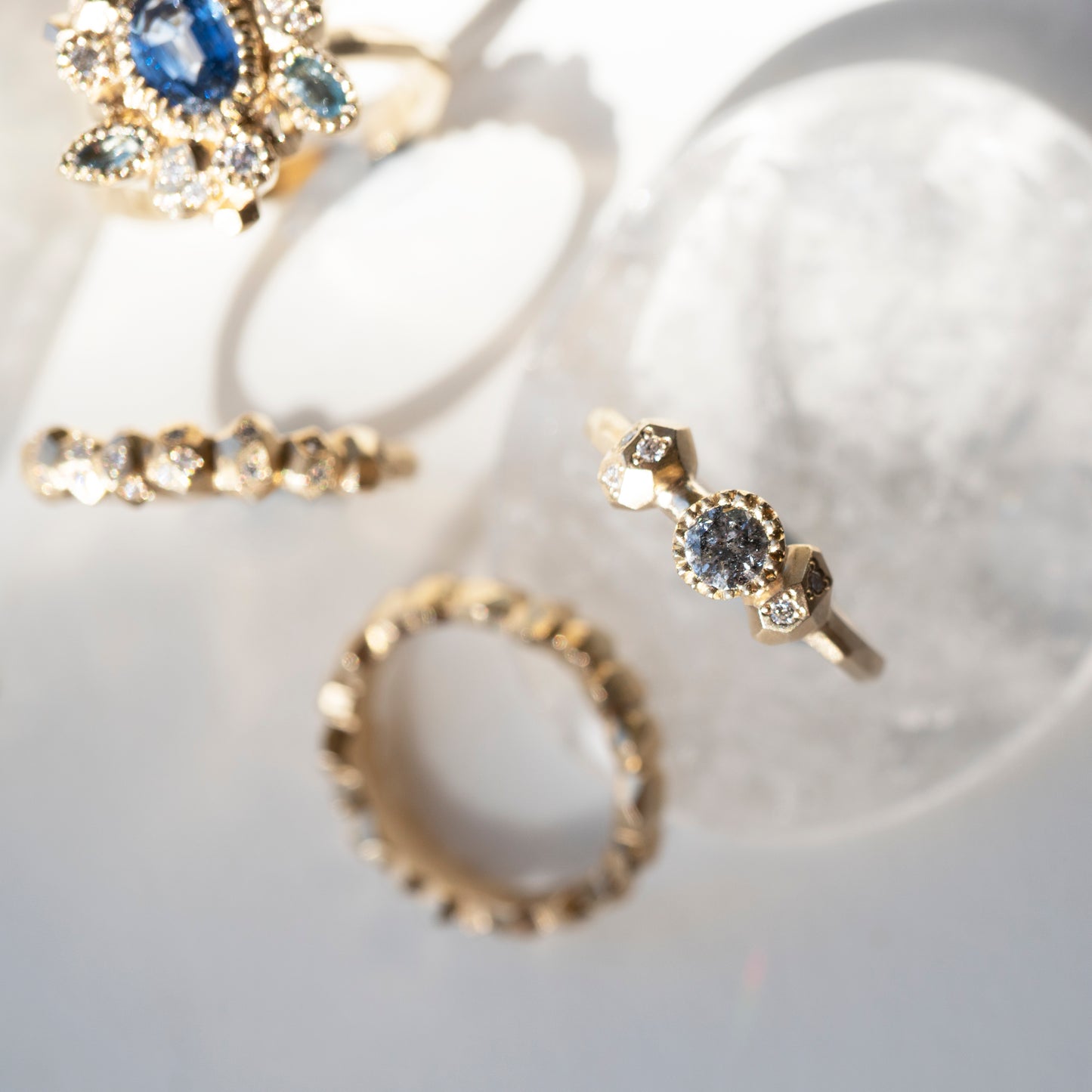 Gea N2 Mini Ring - Salt & Pepper Diamond