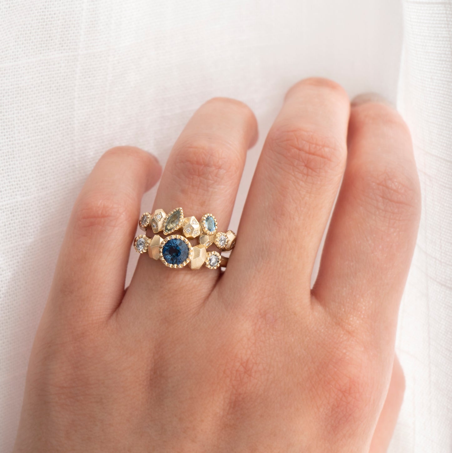 Gea Five Stone Ring - Blue Sapphire
