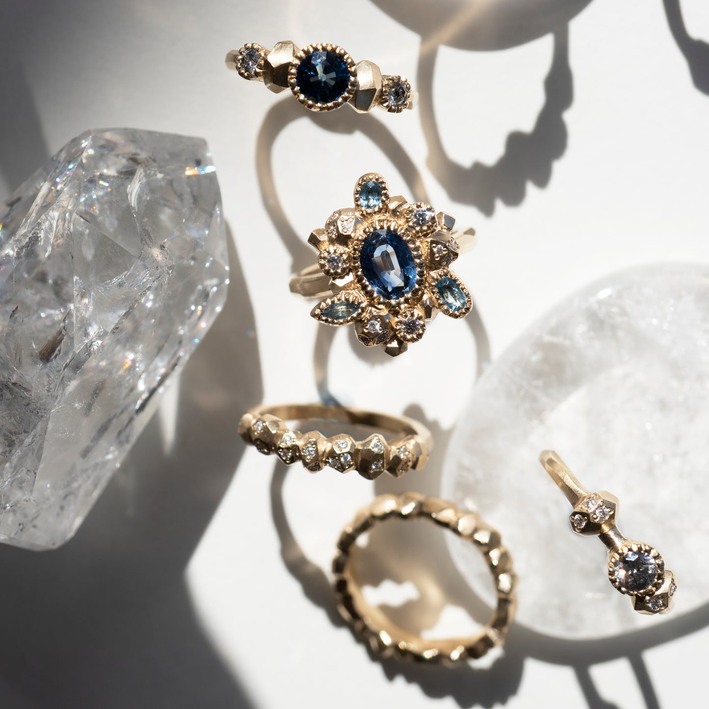 Gea Five Stone Ring - Blue Sapphire