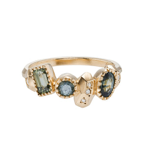 OOAK Gea Ring #2 - 9ct Gold & Sapphires