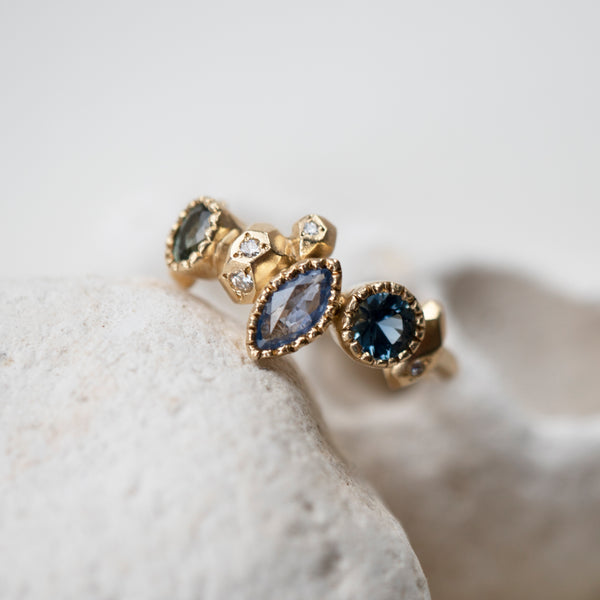 OOAK Gea Ring #1 - 9ct Gold & Sapphires