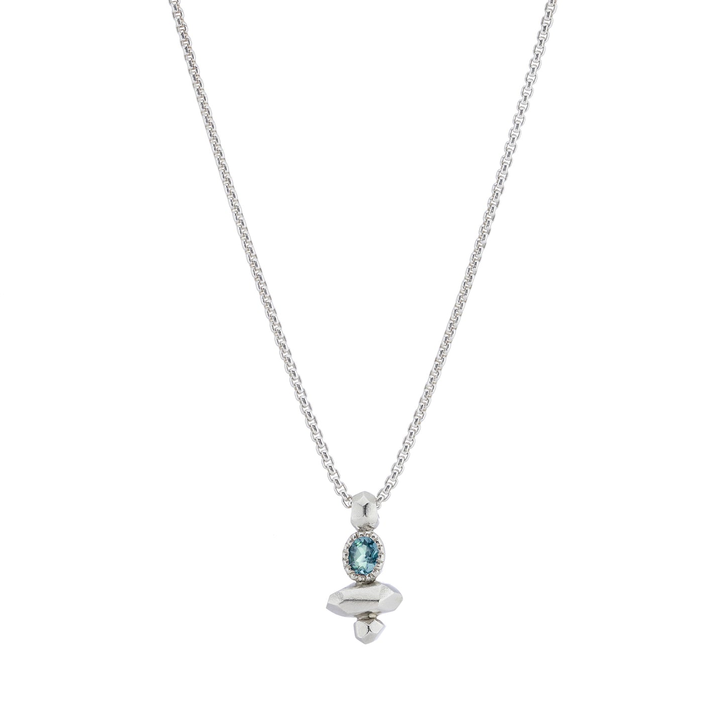 Gea Column Necklace - Aquamarine