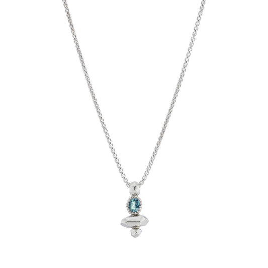 Gea Column Necklace - Aquamarine