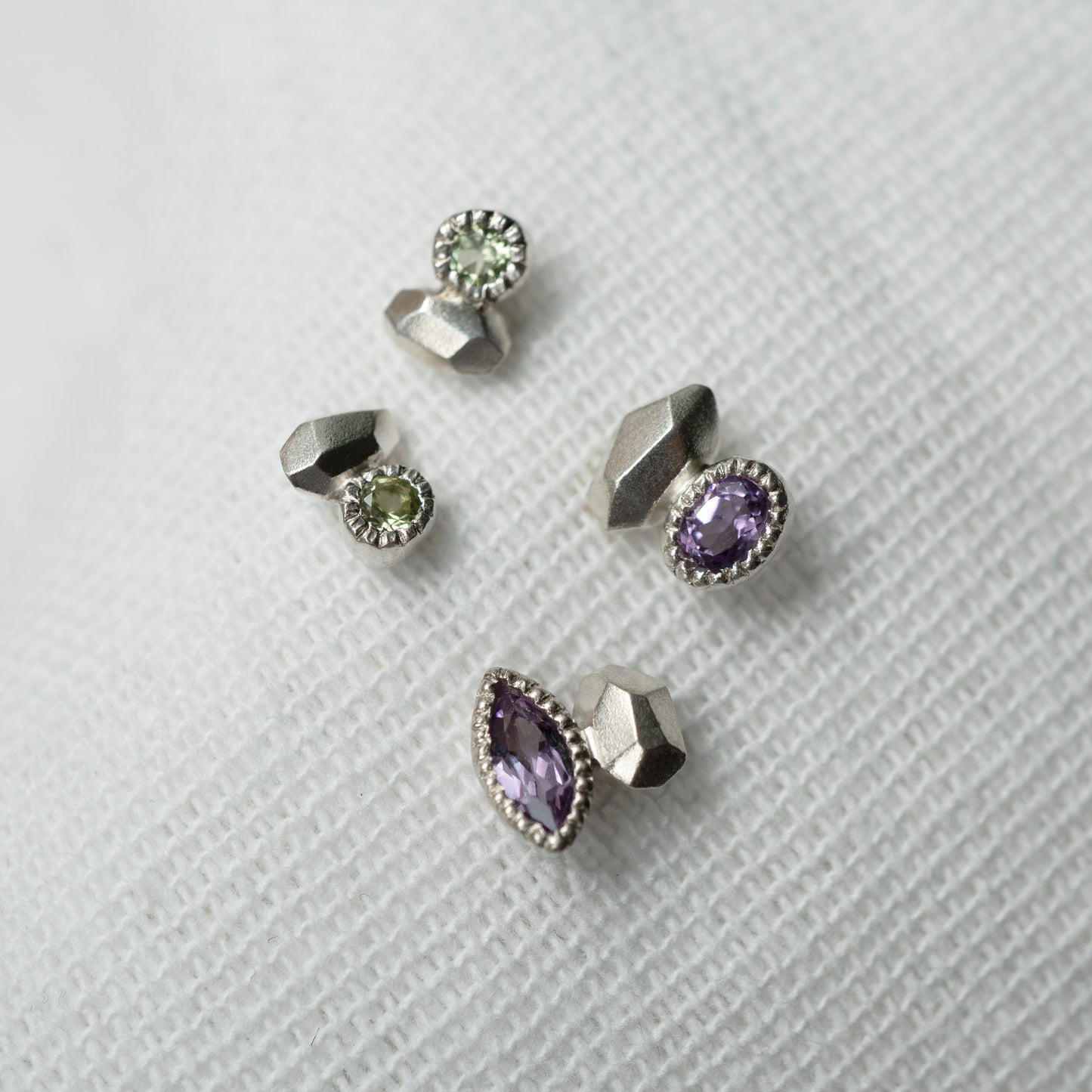 Gea Marquise Studs - Amethyst