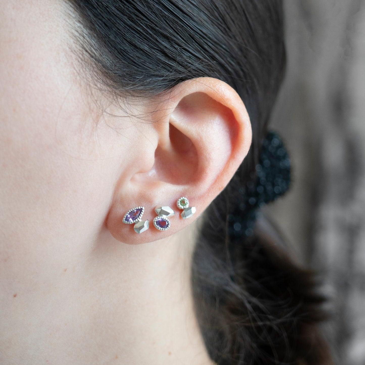 Gea Marquise Studs - Amethyst