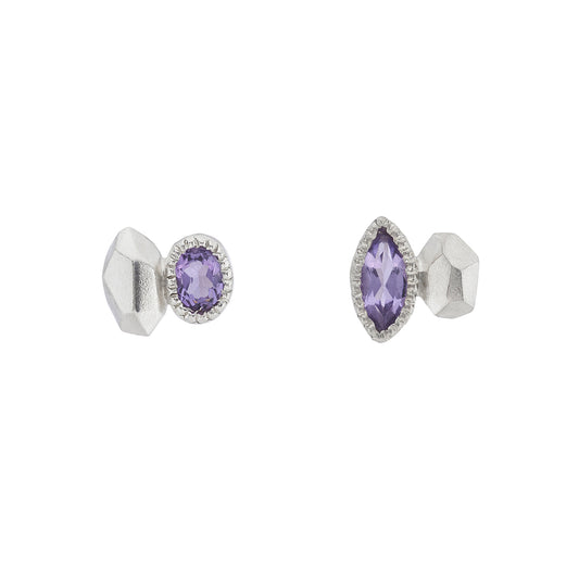 Gea Marquise Studs - Amethyst