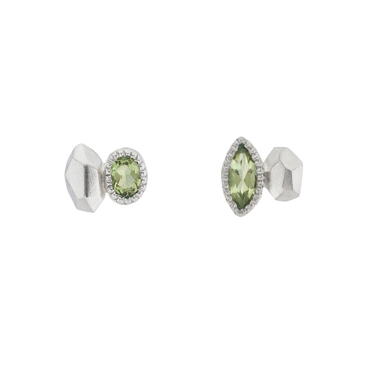 Gea Marquise Studs - Peridot