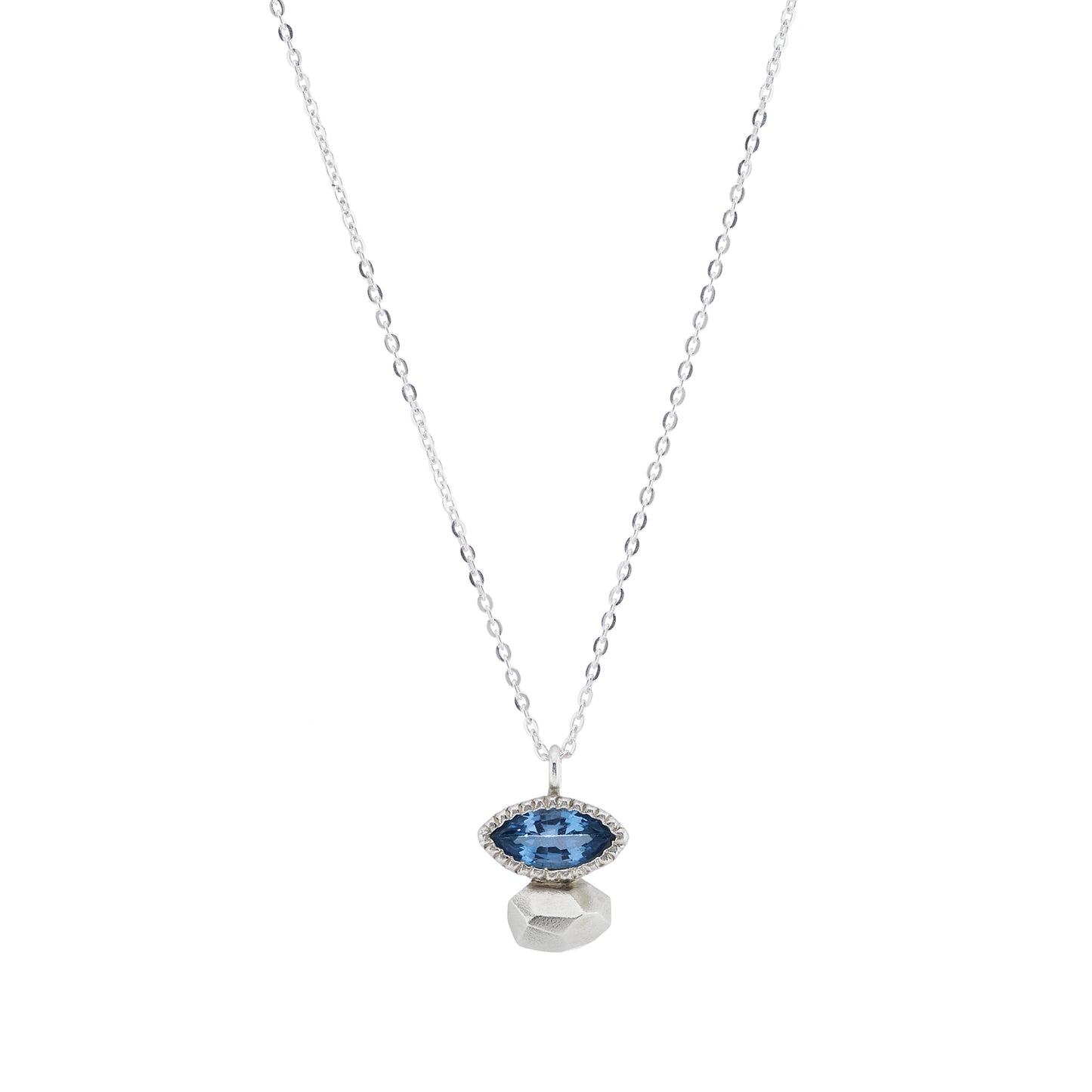 Gea Marquise Necklace - Blue Topaz