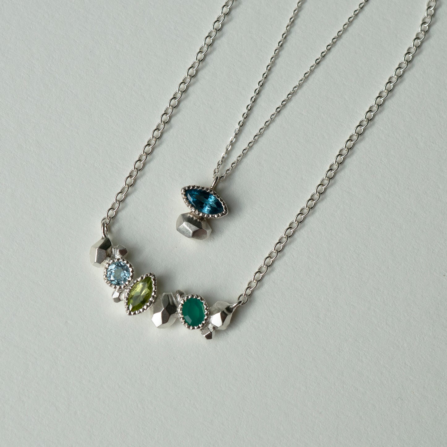 Gea Marquise Necklace - Blue Topaz