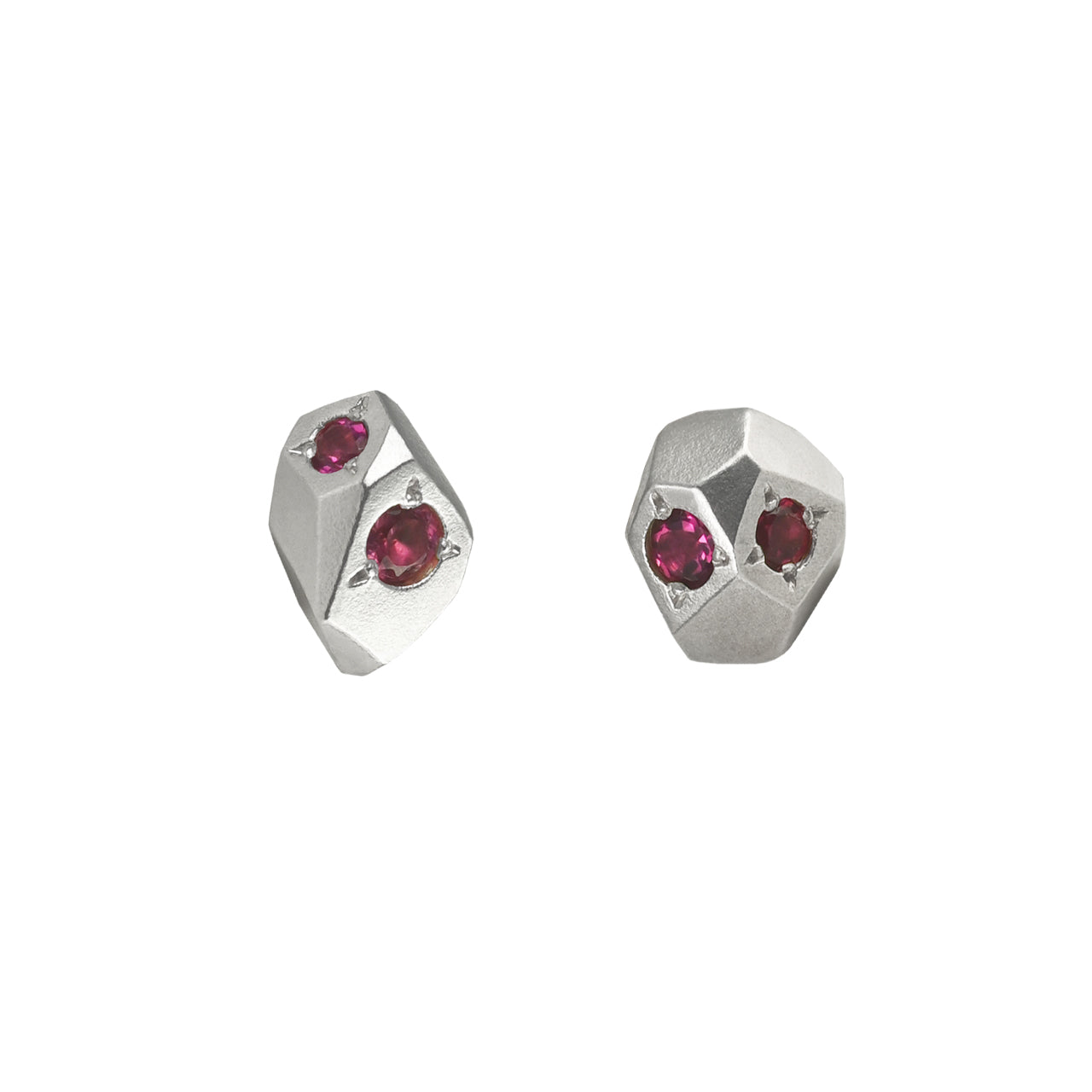 Gea Medium Studs - Pink Tourmaline