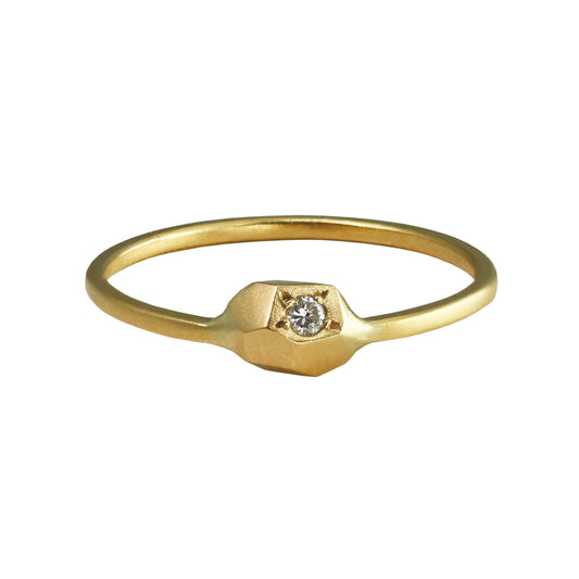 Gea Mini Ring - 18ct Gold, Diamond