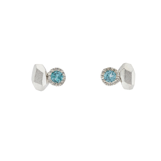 Gea Duo Studs - Light Blue Topaz