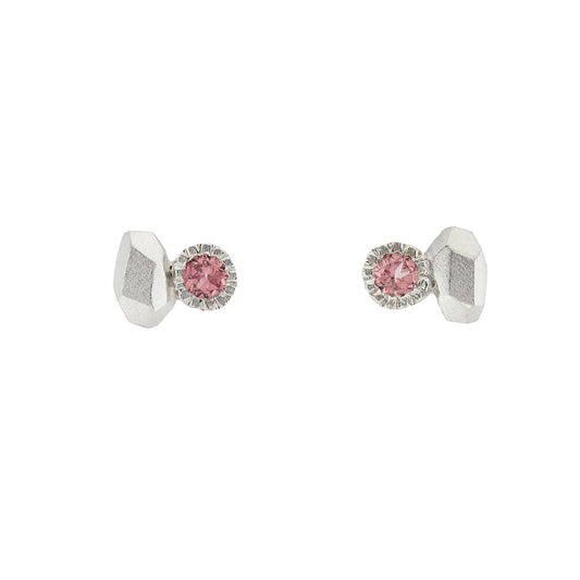 Gea Duo Studs - Pink Tourmaline